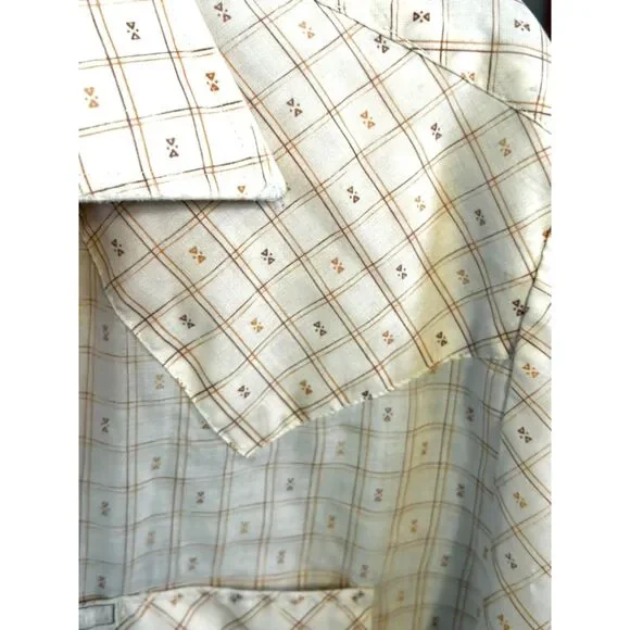 Fly Bighorn Western Checked Mens Shirt with Pearl Snap Buttons Large - Picture 6 of 8